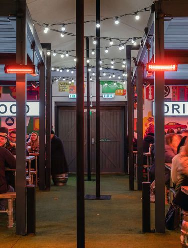 A vibrant pub with outside space